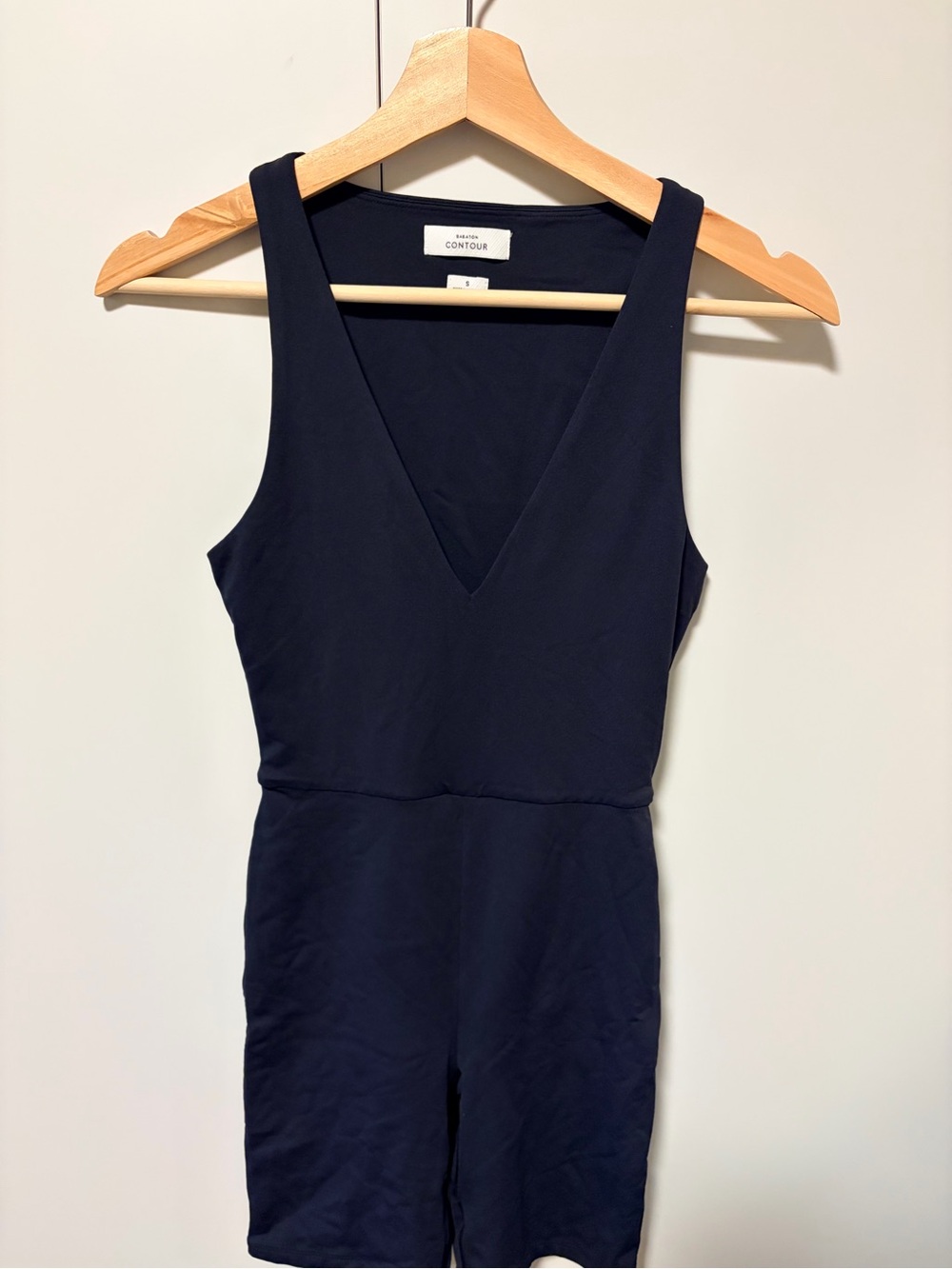 Babaton Navy V-Neck One-Piece Romper